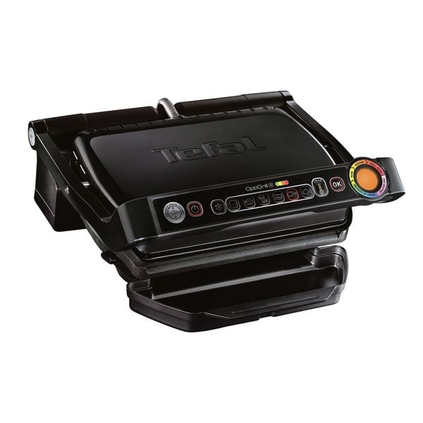 Grătar electric OptiGrill+ Snacking & Baking GC714834, 6 programe, senzor automat, mod manual , plăci antiaderente, tavă colectare lichide, tavă coacere, negru