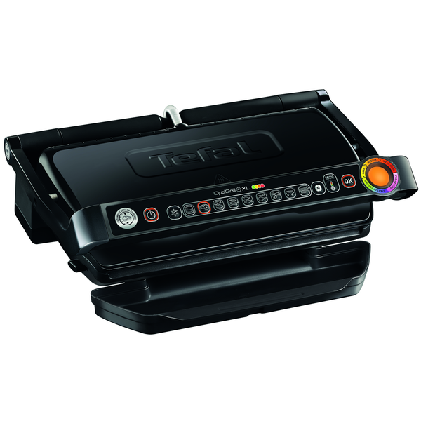 Grătar electric Tefal OptiGrill+ XL GC722834, 9 programe, indicator gătire, senzor automat, mod manual 4 nivele, plăci antiaderente din aluminiu turnat, tavă colectare lichide, negru Grătar electric Tefal OptiGrill+ XL GC722834, 9 programe, indicator gătire, senzor automat, mod manual 4 nivele, plăci antiaderente din aluminiu turnat, tavă colectare lichide, negru