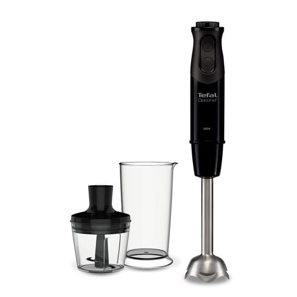 Blender vertical OptiChef 2 &icirc;n 1 HB641838, 800 W, 10 trepte de viteză, funcție Turbo, tocator 0.5 L, protecție antistropire, m&acirc;ner antialunecare, recipient 0.8 L, negru