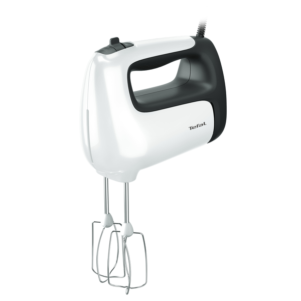 Mixer de m&acirc;nă Prep'Mix HT462138, 500 W, 5 trepte de viteză, funcție Turbo, 2 teluri, 2 c&acirc;rlige, picior pasator, pahar gradat, alb