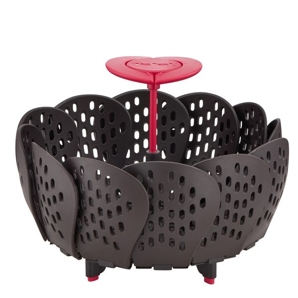 Coș pentru gătire la aburi Ingenio K2071614, calitate premium, design inovator, plastic, negru / rosu Coș pentru gătire la aburi Ingenio K2071614, calitate premium, design inovator, plastic, negru / rosu