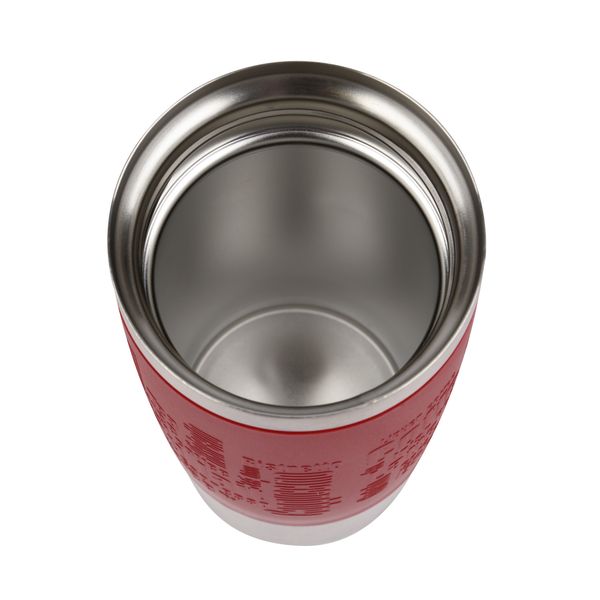 Termos Travel Mug K3084114, înveliș exterior silicon roșu, 0.36 L, inox, roșu Termos Travel Mug K3084114, înveliș exterior silicon roșu, 0.36 L, inox, roșu