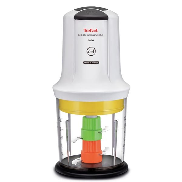 Minitocător Multi Moulinette 6 &icirc;n 1 MQ723138, 500 W, 6 funcții, 4 lame, accesoriu sosuri, alb