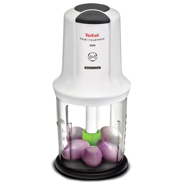 Minitocător Multi Moulinette 6 &icirc;n 1 MQ723138, 500 W, 6 funcții, 4 lame, accesoriu sosuri, alb