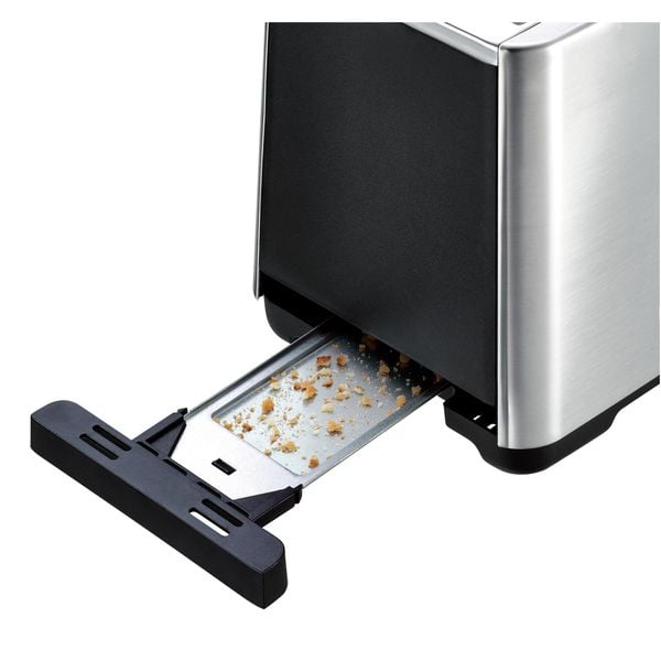 Prăjitor de pâine Equinox TT420D30, 900 W, funcții de decongelare și reîncălzire, tavă detașabilă pentru firimituri, inox, argintiu Prăjitor de pâine Equinox TT420D30, 900 W, funcții de decongelare și reîncălzire, tavă detașabilă pentru firimituri, inox, argintiu