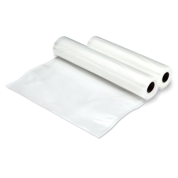 Set pungi de vidat Tefal VacuPack XA256010, pentru depozitare în frigider și congelator, refolosibile, 2 role, compatibile cu aparatul de vidat Tefal VacuPack Plus Classic VT254070, plastic, transparent