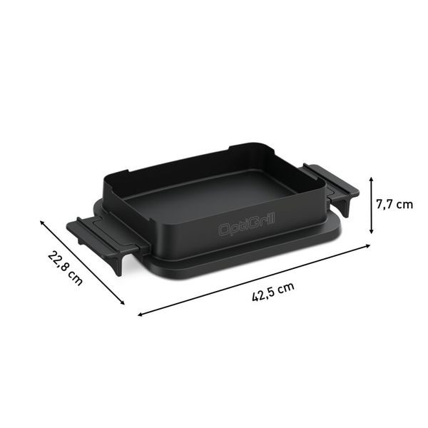Accesoriu tavă pentru coacere Tefal Snacking & Baking XA732810, 1.6 L, compatibil cu grătarul electric OptiGrill 4 &icirc;n 1 și OptiGrill 2 &icirc;n 1, seriile GC774xx, GC773xx, GC772xx, negru