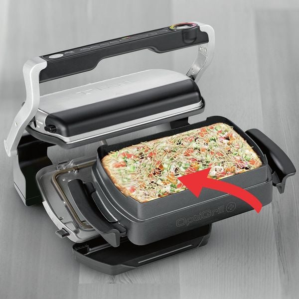 Accesoriu Snacking & Baking Tefal XA725870 pentru OptiGrill+ și Elite, 1.6 L, pentru 2&ndash;4 porții, suprafață antiaderentă, aluminiu, seriile GC71xxxx, GC75xxxx, negru