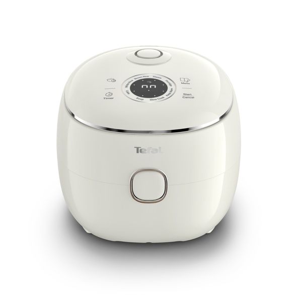 Aparat multifunctional de gatit orez Tefal Pop RK535AE0, 350 W, capacitate 0.7 L, 8 programe, tehnologie digitala, functie mentinere la cald, design compact, alb