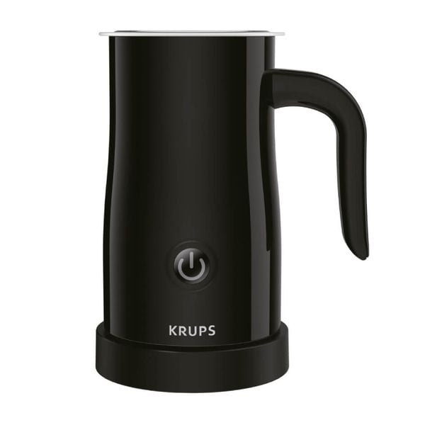 Aparat pentru spumat laptele Krups XL100810, 150 ml, 500 W, baza rotativa, invelis antiaderent, Negru