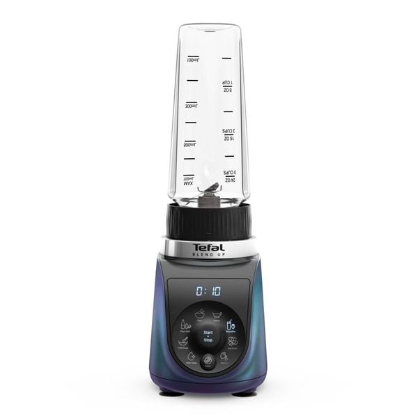 Blender Tefal Blend Up BL19H4F0, 1000W, recipiente portabile de 400 ml / 700 ml, 8 programe automate, 6 lame Powelix detașabile, funcție auto curatare - Pulse - zdrobire gheață, albastru & negru