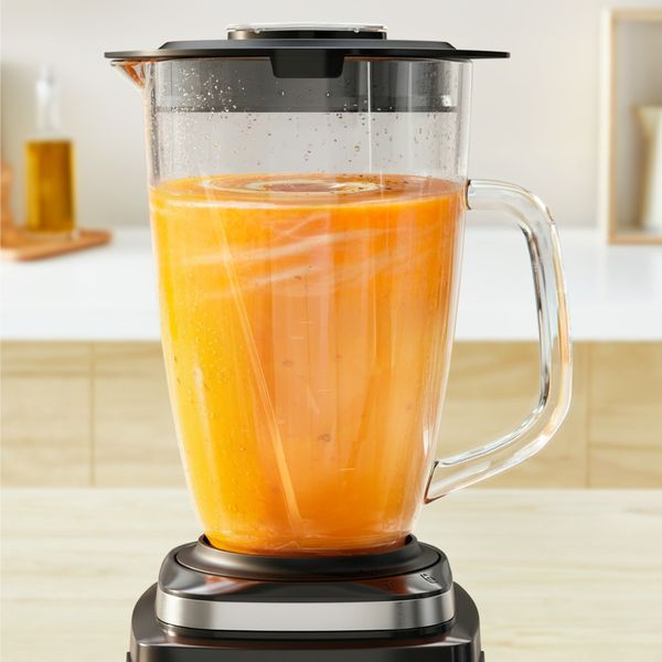Blender Tefal Blendforce BL5958F0, 800 W, 1.9 L, 2 trepte viteza + Pulse, 6 lame Powelix 3D, tehnologie Powelix Cyclonic, vas din sticla termorezistenta pana la 70°C, functie zdrobire gheata, lame detasabile, negru