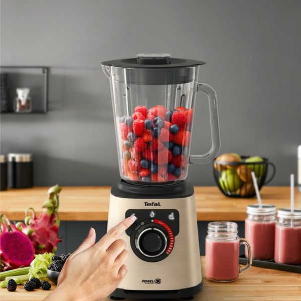Blender Tefal PerfectMix+ BL871A31, 1200 W, 2 L, 28.000 RPM, viteza variabila + Pulse, 3 programe automate, 6 lame Powelix, vas din sticla termorezistenta, functie Auto-Clean, zdrobire gheata, ecran tactil, bej & gri Blender Tefal PerfectMix+ BL871A31, 1200 W, 2 L, 28.000 RPM, viteza variabila + Pulse, 3 programe automate, 6 lame Powelix, vas din sticla termorezistenta, functie Auto-Clean, zdrobire gheata, ecran tactil, bej & gri
