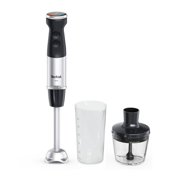 Blender vertical Tefal Quickchef+ HB672830, 1000 W, tehnologie Powelix, functie turbo, 20 viteze, mod silentios, tocator 0.5 L, recipient 0.8 L, negru & argintiu