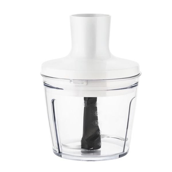 Blender vertical OptiChef 2 &icirc;n 1 HB641138, 800 W, Tehnologie Powelix, 10 viteze, tocător 0,5l, pahar 0,8l, functie Turbo, alb 