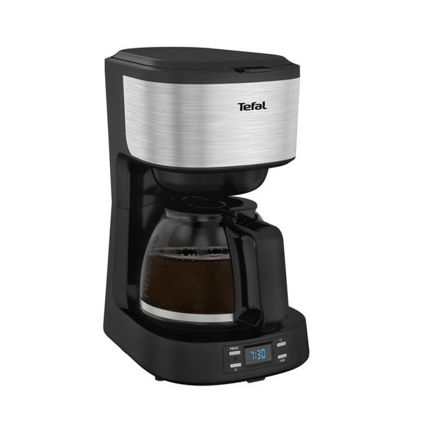 Cafetieră Tefal Equinox CM520D10, 900W, 1.2L, funcție păstrare la cald, sistem antipicurare, timer digital, monitorizare nivel apa, negru & argintiu