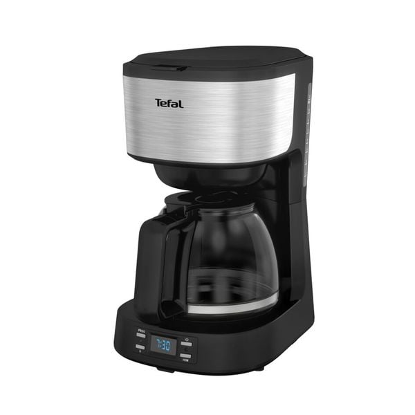 Cafetieră Tefal Equinox CM520D10, 900W, 1.2L, funcție păstrare la cald, sistem antipicurare, timer digital, monitorizare nivel apa, negru & argintiu
