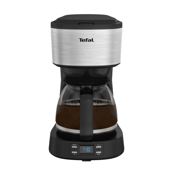 Cafetieră Tefal Equinox CM520D10, 900W, 1.2L, funcție păstrare la cald, sistem antipicurare, timer digital, monitorizare nivel apa, negru & argintiu
