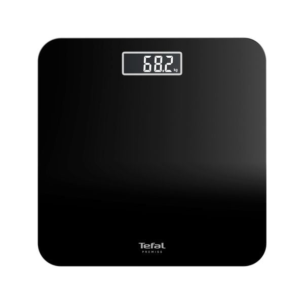 C&acirc;ntar de baie Tefal Premiss PP1800V0, 160 kg, gradații la 100 g, 30 x 30 cm, sticlă, baterii incluse, negru