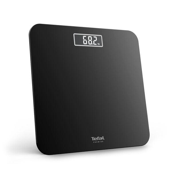 C&acirc;ntar de baie Tefal Premiss PP1800V0, 160 kg, gradații la 100 g, 30 x 30 cm, sticlă, baterii incluse, negru