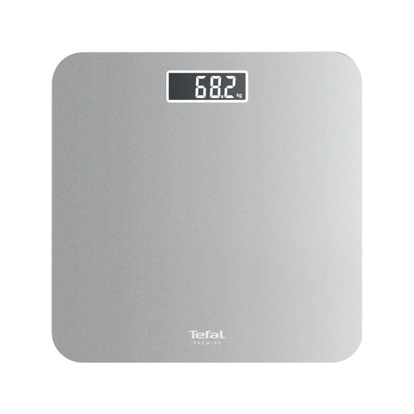 C&acirc;ntar de baie Tefal Premiss PP1801V0, 160 kg, gradații la 100 g, 30 x 30 cm, sticlă, baterii incluse, argintiu