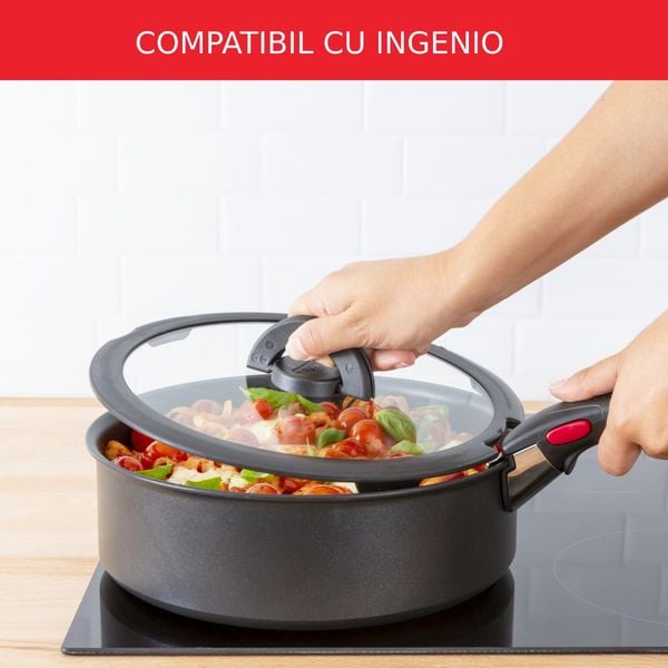 Capac de sticlă Tefal Ingenio L9846153, 16 cm, compatibil cu oalele Ingenio Capac de sticlă Tefal Ingenio L9846153, 16 cm, compatibil cu oalele Ingenio
