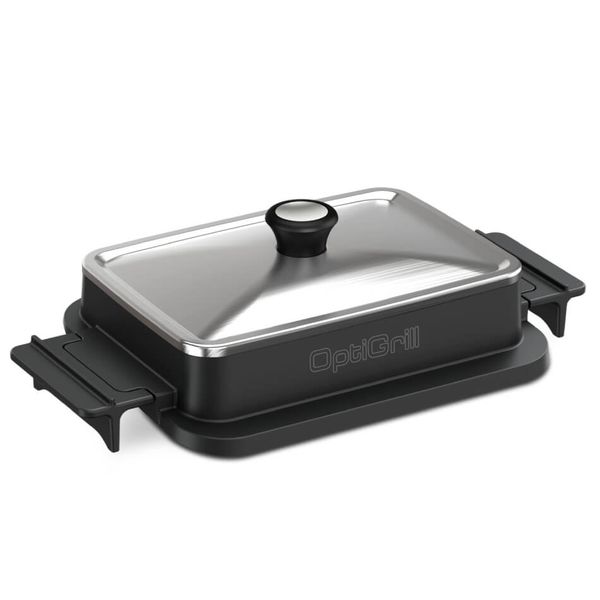 Capac pentru gătit Tefal XA731810, compatibil cu grătarul electric OptiGrill 4 &icirc;n 1 și OptiGrill 2 &icirc;n 1, inox, compatibil cu mașina de spălat vase, seriile GC774xx, GC773xx, GC772xx, argintiu