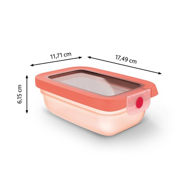 Caserolă Tefal ONEClick N1210210, 0.5 L, plastic, &icirc;nchidere 100% etanşă, portocaliu