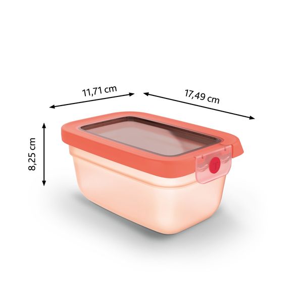 Caserolă Tefal ONEClick N1210510, 0.75 L, plastic, &icirc;nchidere 100% etanşă, portocaliu