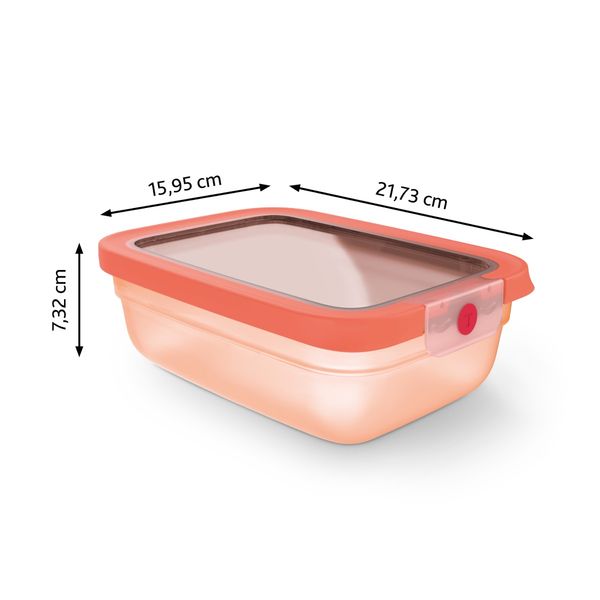 Caserolă Tefal ONEClick N1210810, 1.2 L, plastic, &icirc;nchidere 100% etanşă, portocaliu