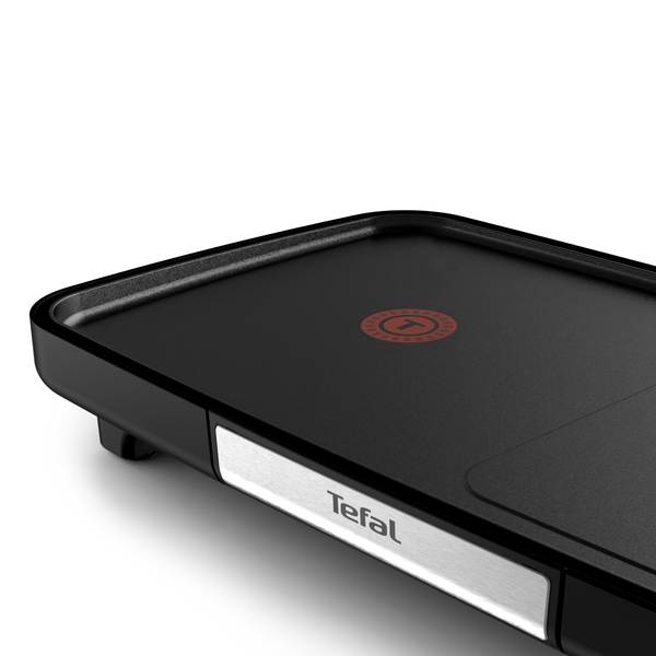Grătar electric Plancha Booster CB641810, Power Boost, termostat 5 nivele, suprafaţă antiaderentă Resist+, Thermo-Spot&reg;, negru