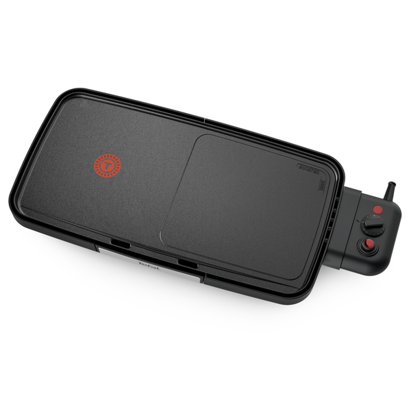 Grătar electric Plancha Booster CB641810, Power Boost, termostat 5 nivele, suprafaţă antiaderentă Resist+, Thermo-Spot&reg;, negru
