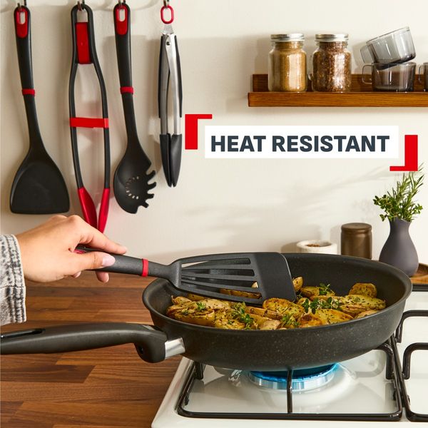 Cleste de bucatarie Tefal Ingenio+ K1991534, inox, rezistent la temperaturi inalte, compatibilitate cu masina de spalat vase, argintiu & negru