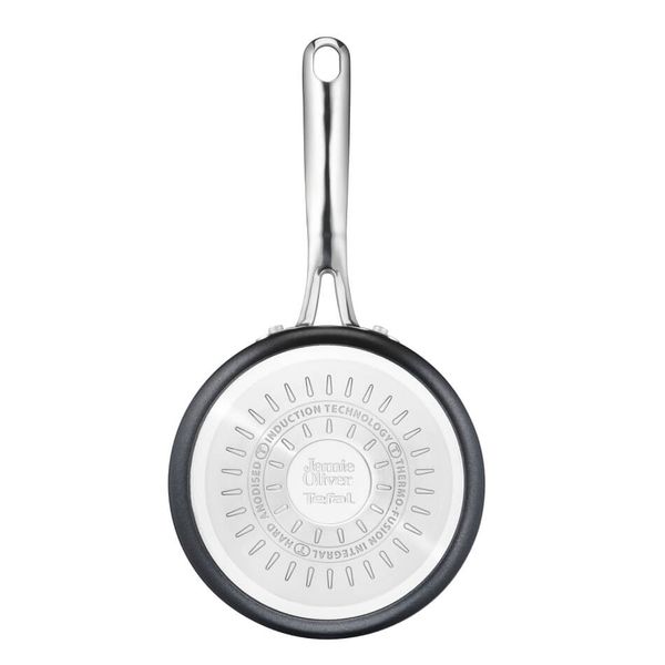 Cratiță cu capac Tefal Jamie Oliver Home Cook, 18 cm, 2.2L, înveliș antiaderent din titan, indicator Thermo-Signal, inducție, negru Cratiță cu capac Tefal Jamie Oliver Home Cook, 18 cm, 2.2L, înveliș antiaderent din titan, indicator Thermo-Signal, inducție, negru