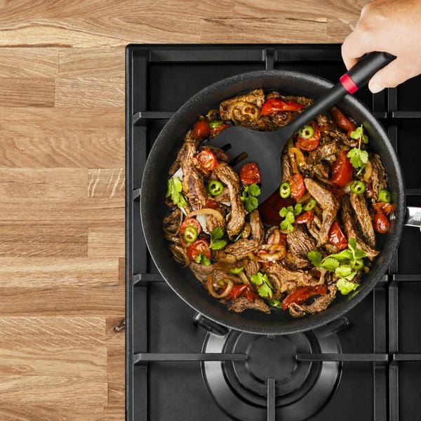 Cratita Tefal Extra M0003243, 24 cm, capac din sticla, aluminiu, invelis antiaderent, Thermo-Signal™, incalzire uniforma, compatibila gaz, electric, ceramic si halogen, negru