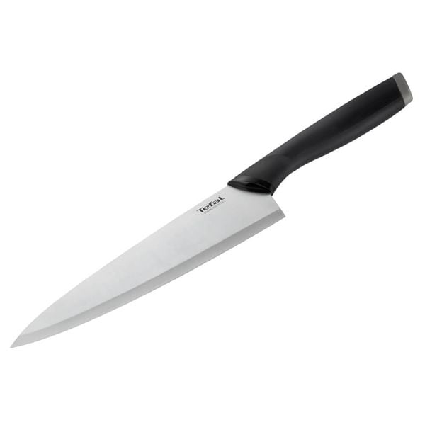 Cuțitul bucătarului Tefal Comfort K2213244, 20 cm, lamă inox, m&acirc;ner ergonomic, argintiu & negru