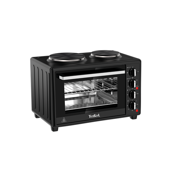 Cuptor electric Optimo OF463830, 1500 W, 2 plite, tehnologie convecție, 5 programe,230&deg;C, temporizator, &icirc;nveliş interior antiaderent, 3 accesorii, 32 L, negru