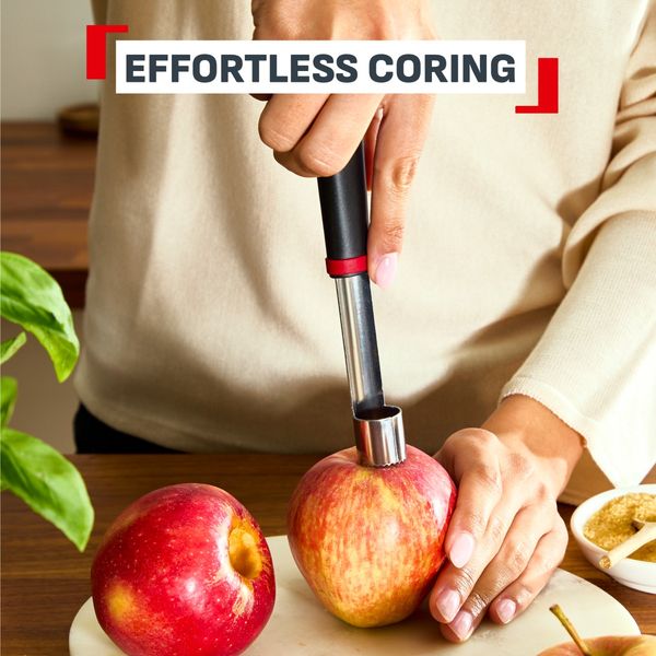 Dispozitiv pentru indepartare cotor mere Tefal Ingenio+ K1983234, compatibilitate cu masina de spalat vase, inox, negru & rosu Dispozitiv pentru indepartare cotor mere Tefal Ingenio+ K1983234, compatibilitate cu masina de spalat vase, inox, negru & rosu