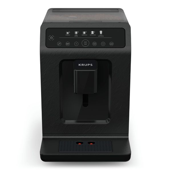 Espressor automat Krups Evidence Eco Design EA8968E0, 1450W, 15 bari, 5 retete, 5 trepte rasnita, rezervor cafea 260g, rezervor apa detasabil 2.3L, 3 trepte de temperatura, oprire automata, negru