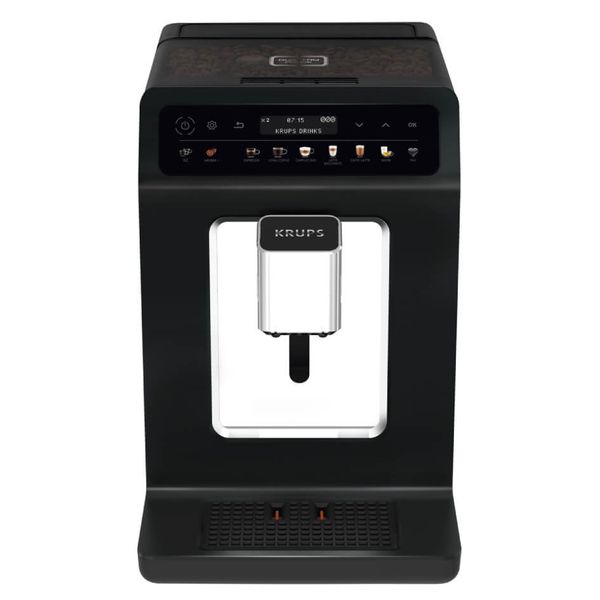 Espressor automat Krups Evidence One EA895831, 1450 W, tehnologia Quattro Force, 12 retete, rasnita metalica, negru