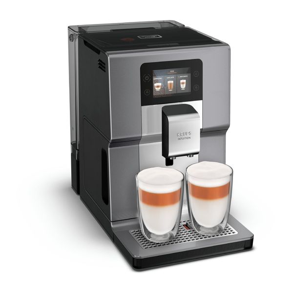 Espressor automat Krups Intuition Preference+ EA875E10, 1450W, accesoriu spumare lapte, 15 retete, argintiu