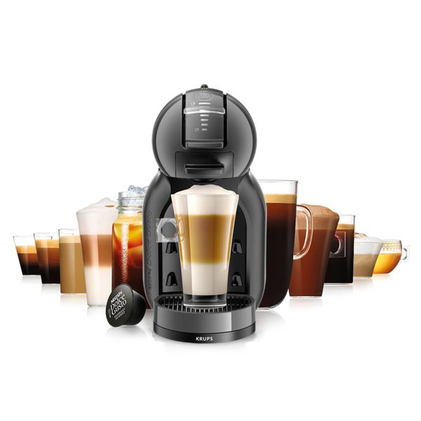 Espressor cu capsule Krups NESCAFÉ® Dolce Gusto® Mini Me KP123810, 1500W, 15 bari presiune, capacitate rezervor 0.8 L, functie Eco, gri