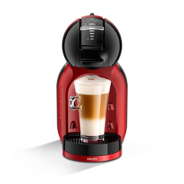 Espressor cu capsule Krups NESCAFÉ® Dolce Gusto® Mini Me KP123H10, 1500 W, 15 bari, capacitate rezervor 0.8L, Tehnologia Play & Select, functie Eco, rosu & negru