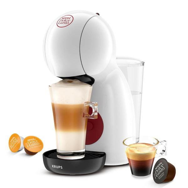 Espressor cu capsule Krups NESCAF&Eacute;&reg; Dolce Gusto&reg; Piccolo XS KP1A3110, 1600W, 15 bari, capacitate rezervor 0.8 L, functie Eco, alb & rosu
