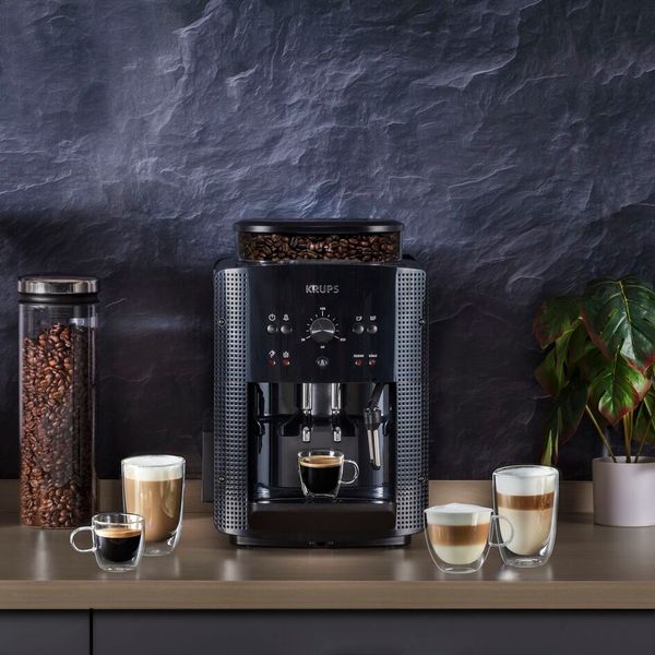 Espressor automat Krups Espresseria Automatic EA810870, 1450W, 15 bar, rezervor apa 1.6 l, rasnita 3 nivele, negru