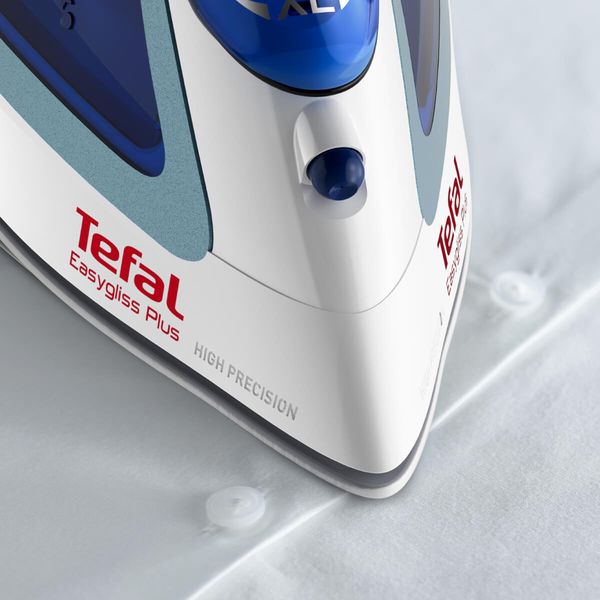 Fier de călcat Tefal EASYGLISS PLUS FV5736E0, 2500 W, jet abur 220g/min, abur variabil 45g/min, talpa Durilium Airglide, alb & albastru Fier de călcat Tefal EASYGLISS PLUS FV5736E0, 2500 W, jet abur 220g/min, abur variabil 45g/min, talpa Durilium Airglide, alb & albastru