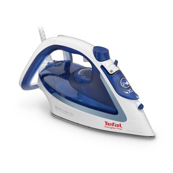 Fier de călcat Tefal EASYGLISS PLUS FV5736E0, 2500 W, jet abur 220g/min, abur variabil 45g/min, talpa Durilium Airglide, alb & albastru Fier de călcat Tefal EASYGLISS PLUS FV5736E0, 2500 W, jet abur 220g/min, abur variabil 45g/min, talpa Durilium Airglide, alb & albastru