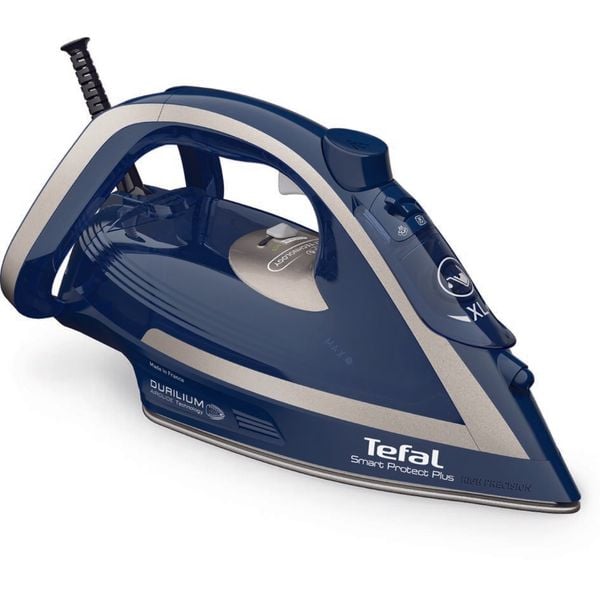 Fier de calcat Tefal Smart Protect Plus FV6872E0, 2800W, jet de abur 260 g/min, abur variabil 0-40 g/min, colector anticalcar, oprire automata, albastru/gri Fier de calcat Tefal Smart Protect Plus FV6872E0, 2800W, jet de abur 260 g/min, abur variabil 0-40 g/min, colector anticalcar, oprire automata, albastru/gri