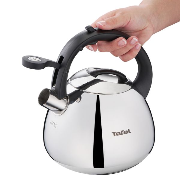 Fierbător apă clasic Tefal K2481574, capacitate 2.7L, capac detașabil, inducție, m&acirc;ner ergonomic, sistem inteligent deschidere - &icirc;nchidere, inox