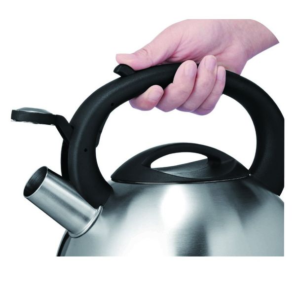 Fierbător manual cu fluier Tefal C7922024, 3 litri, m&acirc;ner ergonomic, oțel inoxidabil, argintiu & negru